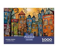 Colorful Town Art Precise Cut Pieces Ideal for Stress Reduction, Mental Calmness And Enjoying Leisure Moments 52x38cm/1000pcs
