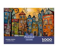 Colorful Town Art Thick Sturdy Cardboard Excellent Brain Game, Suitable for Improving Mental Flexibility And Focus 52x38cm/1000pcs