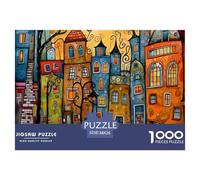 Colorful Townscape Art Reliable Material Great Gift for Adults, Teenagers And Anyone Who Loves Puzzle Games 38x26cm/1000pcs