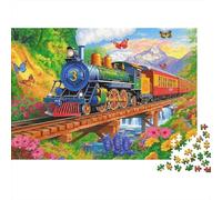 Colorful Train Journey Puzzle 1000 Pezzi | Adulti Famiglie Premium Arte Chroma Rails Jigsaw Regalo Gioco Familiare Ragazzi Decorazione 70x50cm/1000pcs