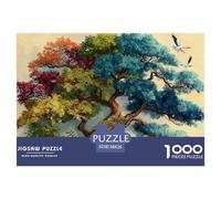 Colorful Tree Art Cardboard Smooth Edged Pieces, Great Indoor Activity for Solo Play And Family Bonding Time 38x26cm/1000pcs