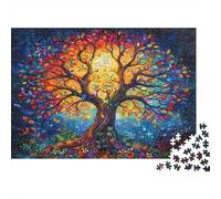 Colorful Tree Fantasy 1000Pc for Adults Gifts: Glowing Multicolor Tree Educational Game Challenge & Brainteasing Activity 38x26cm/1000pcs