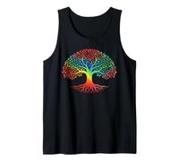 Colorful Tree Life T-Shirt - Vibrant Rainbow Nature Roots Canotta