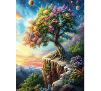Colorful Tree on Cliff Landscape Puzzle 1000 Pezzi Van Gogh Per Amanti Dell'arte Mitos Cuento De Hadas Cartone Rigido Anti Riflesso Notte Stellata Per Decorazione Soggiorno Qualità Museale Top Vendita