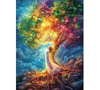 Colorful Tree with Exposed Roots Puzzle 500 Pezzi Per Ferragosto Cartone Riciclato Per Famiglie Mitos Fantástico Per Vacanze Estive Attività Di Gruppo Con Poster Incluso Migliore Vendita 500 PCS