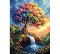 Colorful Tree with Waterfall Puzzle 300 Pezzi Rompicapo Collezione Paesaggi Mitos Fantástico Cuento De Hadas Multicolore Classici Per Amanti Del Puzzle Adulti Regalo Feste Nazionali E Aziendali 300 P