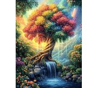 Colorful Tree with Waterfall Puzzle 500 Pezzi Van Gogh Per Amanti Dell'arte Mitos Cuento De Hadas Cartone Rigido Anti Riflesso Notte Stellata Per Decorazione Soggiorno Qualità Museale Top Vendita 500