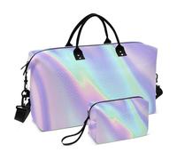 Colorful Trend - Borse da viaggio al neon con fluido, borsa da viaggio, borsa da palestra con tracolla regolabile, per viaggi d'affari, pieghevole