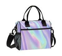 Colorful Trend Neon Fluid Lunch Bag Isolato Regolabile Lunch Tote Bag con Tracolla Lunch Box per Lavoro Femminile Campeggio