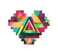 Colorful Triangolo Stampa Blocco di Mattoni Puzzle Cuore Forma di Mattone Puzzle 3D Puzzle FAI DA TE Home Decor