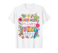 Colorful Tropical Summer Happy Quote Beach Surf Estetica Maglietta