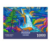 Colorful Waterfall Scene Durable Paper Construction Fun Challenging Game, Suitable for Adults And Teenagers in Relaxing Hours 52x38cm/1000pcs