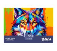 Colorful Wolf Art Thick Sturdy Cardboard Excellent Brain Game, Suitable for Improving Mental Flexibility And Focus 52x38cm/1000pcs