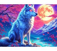 Colorful Wolf Puzzle 1000 Pezzi Per Ferragosto Cartone Riciclato Per Famiglie Magical Cosmic Creatures Per Vacanze Estive Attività Di Gruppo Con Poster Incluso Migliore Vendita 1000 PCS/75x50cm