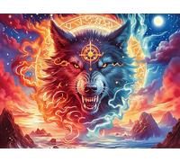 Colorful Wolf Rompicapo 1000 Pezzi Per Regalo Di Epifania Cartone Spesso Per Bambini Luminous Enchanted Beasts Attività Educativa Per Tutta La Famiglia Edizione Limitata Da Passatempo 1000 PCS/75x50cm