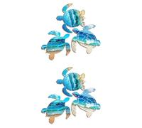 Colorful Wood Turtle Wall Decor Set for Home Garden Indoor Hanging Decorations