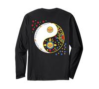 Colorful Yoga Qi Gong Tao Segno Simbolo Yin Yang Lotosflower Maglia a Manica