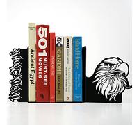 Colorfull Worlds Fermalibri in metallo, decorazione Shlef, regalo per letture, decorazione rustica per la casa, accessorio per tavoli, arte domestica in metallo (aquila, nero)