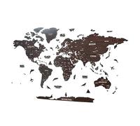 Colorfull Worlds Mappa del mondo in legno 3D, mappa di viaggio multistrato con Stati e capitali, decorazione da parete per la nuova casa, decorazione per ufficio, regalo di compleanno (2XL, Procyon)