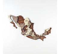 Colorfull Worlds Mappa in legno multistrato 3D Messico, regalo per amici messicani, decorazione da parete in legno del Messico, mappa per viaggiatori (90x57 cm | 89,9x57 cm)