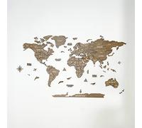 Colorfull Worlds NEW_3D - Mappa del mondo in legno multistrato con Stati e capitali, decorazione da parete per la nuova casa, regalo per viaggiatori, ufficio, regalo di compleanno (M, Vega)