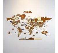 Colorfull Worlds NEW_3D - Mappa del mondo in legno multistrato con Stati e capitali, decorazione da parete per la nuova casa, regalo per viaggiatori, ufficio, regalo di compleanno (XL, Sirius)