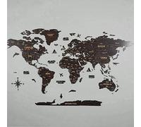 Colorfull Worlds NEW_3D - Mappa del mondo in legno multistrato con Stati e capitali, decorazione da parete per la nuova casa, regalo per viaggiatori, ufficio, regalo di compleanno (L, Procyon)