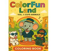 ColorFun Land: Easy and cute animals coloring book for kids ages 4-8