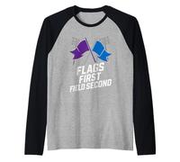 Colorguard Capitano Marching Band Bandiera Twirl Team Leader Maglia con Maniche Raglan