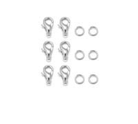 colori 200 pezzi di anelli di congiunzione aperti + 50 pezzi di ganci per moschettone, connettori per la creazione di gioielli fai da te, kit di accessori per gioielli, braccialetti e collane - Set