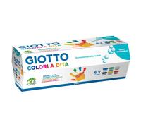 Colori a dita - 100ml - colori assortiti - Giotto - box da 6 barattoli