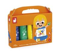 Janod 5 Pittura a Dita per Bambini 1 Anno-Tubetto da 75 ml-Dermatologicamente Testato e Lavabile con Acqua-Ideale per i più Piccoli-A Partire da 12 mesi-J04703, Multicolore, J07403