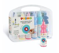 PRIMO Set di pittura per finestre per bambini | colori vivaci Window Color in bottiglie da 80 ml | in valigetta multiuso con accessori