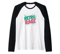 Colori Divertenti con Rabbia retrò Maglia con Maniche Raglan