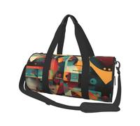 Colori e forme si scontrano Borsa da viaggio in tela, grande capacità, può essere portata a spalla