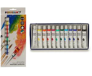 COLORI E TEMPERE DAM DM57820C91 - set 12 pezzi, colori acrilici, multicolore