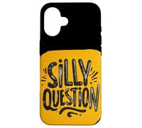 Colori freddi e logo con domande stupide Custodia per iPhone 16