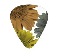 Colori moderni autunnali, gerbere e margherite floreali,12 pezzi di plettri per chitarra, 3 plettri di diverso spessore per chitarra acustica, basso, ukulele