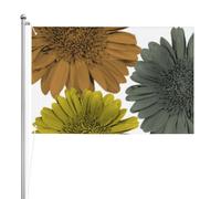 Colori moderni autunnali, gerbere e margherite floreali,Bandiera da giardino, bandiera decorativa da cortile, bandiera bifacciale, 2x3 piedi, per esterni e interni