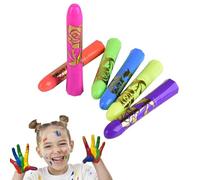 Colori Neon per il Viso Bastoncini Luce Nera | Matite Lavabili Sicure per Bambini Trucco Compleanni Adulti Maschere Halloween Feste All'Aperto