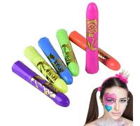 Colori Neon per il Viso | Matite Luminose per Trucco Viso - Stick Sicuri Lavabili Per Maschere Compleanni Festa Adulti Bambini