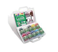 COLORI PER CERAMICA - VALIG.10 FLACONI ML.35 - COLORI ASSORTITI