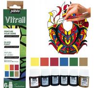 Colori per il Vetro Pébéo Vitrail, 6pz. x 20 ml