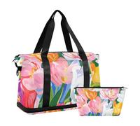 Colori Pittura ad olio Sense Fiori Borsa Palestra Palestra Sport Carry con Cinghia Regolabile per Trekking 2 Pz Set, Fiori di senso della pittura a olio di, 1 size