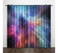 Colori Sognanti Nebulosa Tende Ombreggiatura da 2 Pannelli 182L x 213A CM,3D Universo Tenda,Lavabile in lavatrice Soggiorno Tende, Poliestere Isolamento Termico Protezione UV Tenda Con Occhiello
