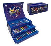 CERDÁ LIFE'S LITTLE MOMENTS Set di cancelleria ispirato a Sonic Prime - Blu - 26 X 10 X 13 cm - Include una valigetta con tutto il necessario per colorare - Prodotto originale disegnato in Spagna
