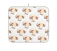 Colori Stuoie di essiccazione dei piatti stuoie su ordinazione assorbente ad asciugatura rapida resistente al calore stuoia da cucina per piatti Fette di fungo bianco 40,6 x 45,7 cm