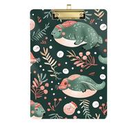 Colori tenui Arca Verde Tricheco Appunti Impermeabile Acrilico Carino per Calcio Softball Coaching Dimensioni 9 x 12.5 Tabla para escribir con Clip