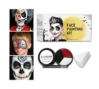 Colori Trucco Viso Trucco Nero Bianco Rosso, Kit Trucco Clown Joker Halloween, Halloween Trucco del clown, Con Pennelli, Adatto per Feste e balli di Halloween