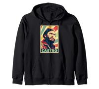Colori Vintage Fidel Castro Felpa con Cappuccio